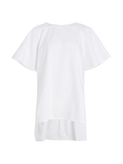 Co Women's Tucked Tton-silk Cape Tunic In White