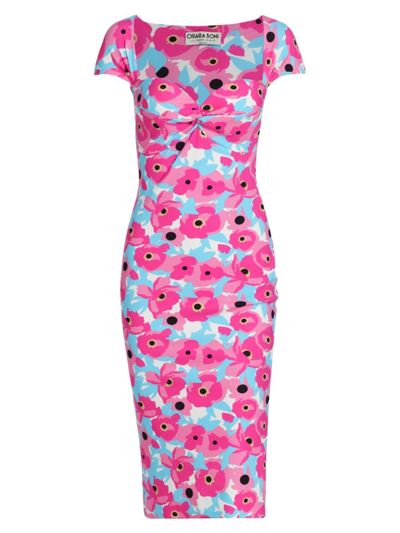 Chiara Boni La Petite Robe Battiata Printed Dress In Candy Blossom