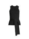 Toccin Molly Sleeveless Racerback Tie-front Top In Jet
