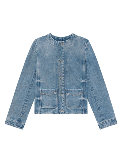 Givenchy Jean Jacket With 4g Chain Detail In Blue