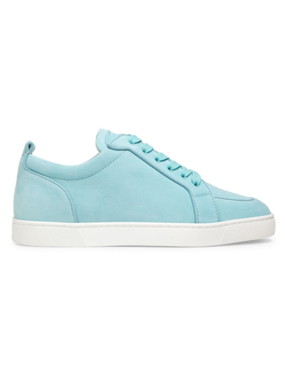 Christian Louboutin Men's Rantulow Orlato Suede Low-top Sneakers In Mineral White