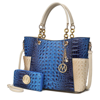 Mkf Collection By Mia K Merlina Faux Crocodile-embossed Vegan Leather Women's Tote Bag With Matching Wallet - 2 Pieces In Multi