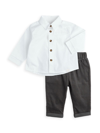 FIRSTS BY PETIT LEM BABY BOY'S POPLIN SHIRT & CORDUROY trousers SET