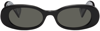 Gucci Black Oval Acetate Sunglasses In Black Grey