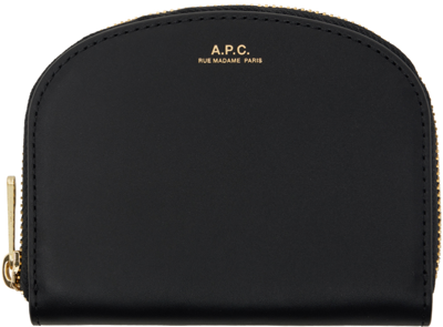 Apc Black Demi-lune Compact Wallet In Lzz Black
