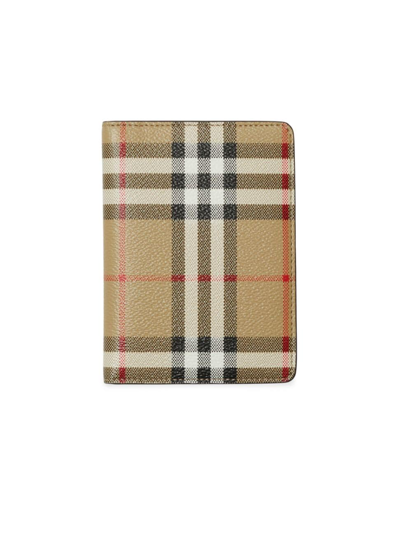 Burberry Check Passport Holder In Archive Beige