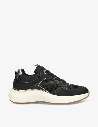 Kg Kurt Geiger Womens Black Leila Faux-leather And Mesh Low-top Trainers
