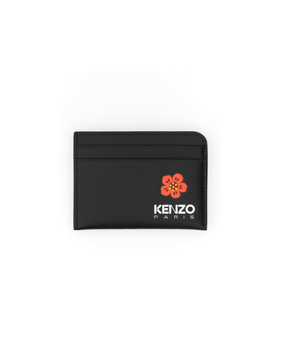 Kenzo Sacs Homme Boke Flower Card Holder In Noir