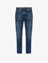 Nudie Jeans Mens Blue Soil Gritty Jackson Straight-leg Mid-rise Denim Jeans