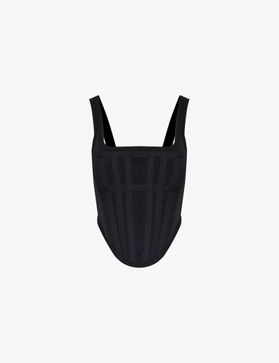 Dion Lee Womens Black Corset Slim-fit Stretch-cotton Top