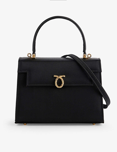 Launer Black Satin Judi Satin Top-handle Bag