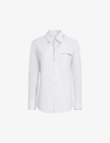 Marni Womens Lily White Brand-print Patch-pocket Cotton Shirt