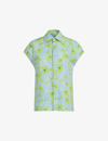 MARNI MARNI WOMEN'S AQUAMARINE FLORAL-PRINT RELAXED-FIT COTTON SHIRT