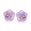 Ross-simons Amethyst And . Tanzanite Flower Earrings In 18kt Gold Over Sterling In Purple