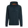 Hugo Boss Cotton-terry Hoodie With Logo Patch In Light Green