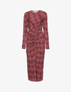 Isabel Marant Étoile Isabel Marant Etoile Womens Cranberry Jelina Abstract-pattern Stretch-woven Maxi Dress In Purple