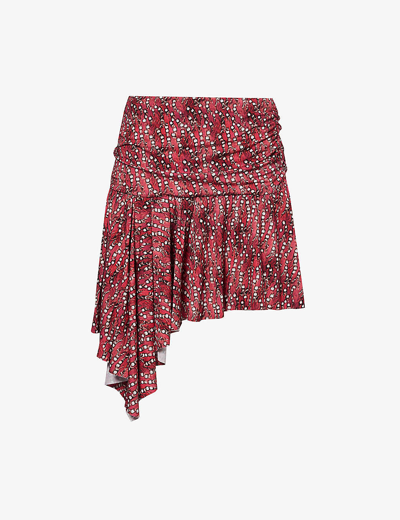 Isabel Marant Étoile Isabel Marant Etoile Womens Cranberry Juliany Abstract-pattern Stretch-woven Mini Skirt