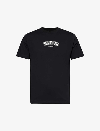 Off-white Logic Cotton T-shirt In Black
