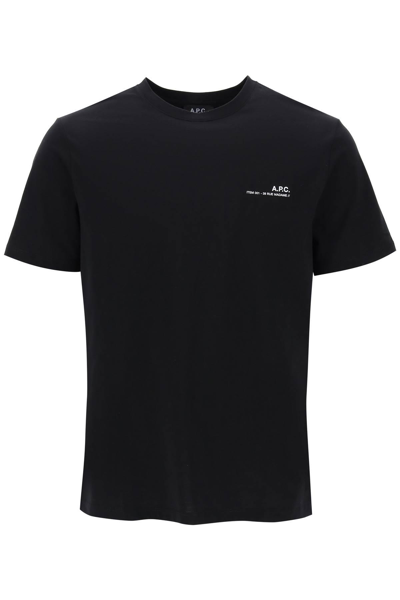 A.P.C. ITEM T-SHIRT WITH LOGO PRINT