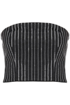 ROTATE BIRGER CHRISTENSEN CROPPED TOP WITH SEQUINED STRIPES