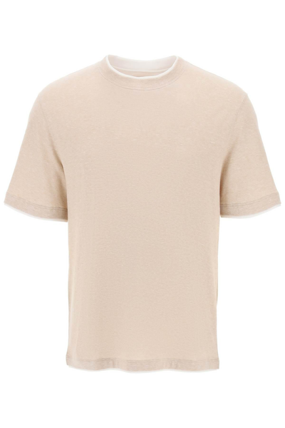 Brunello Cucinelli Layered-effect T-shirt In Beige
