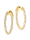 SAKS FIFTH AVENUE WOMEN'S 14K YELLOW GOLD & 1.53 TCW DIAMOND HOOP EARRINGS