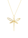 NINA GILIN WOMEN'S 14K YELLOW GOLD, 0.38 TCW DIAMOND & MOTHER-OF-PEARL DRAGONFLY PENDANT NECKLACE