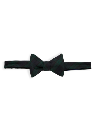 David Donahue Men's Plaid Silk Bow Tie In Black Watch