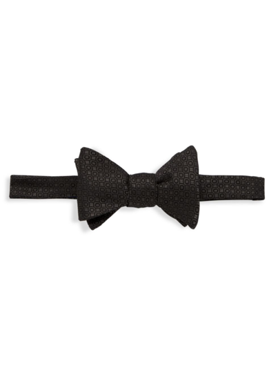 David Donahue Men's Textured Dot Silk Bow Tie In Black