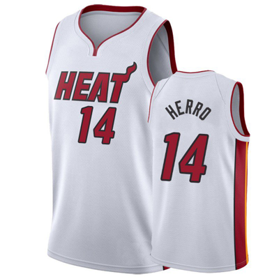 Sheshow Men's Miami Heat Tyler Herro 14# Basketball Jersey In White