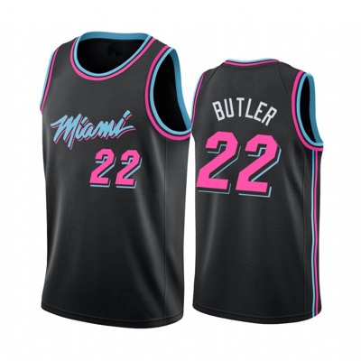Sheshow Men's Miami Heat Jimmy Butler City Edition Jersey In Black