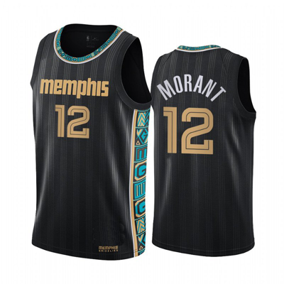Sheshow Men's Memphis Grizzlies Ja Morant #12 City Edition Jersey In Black
