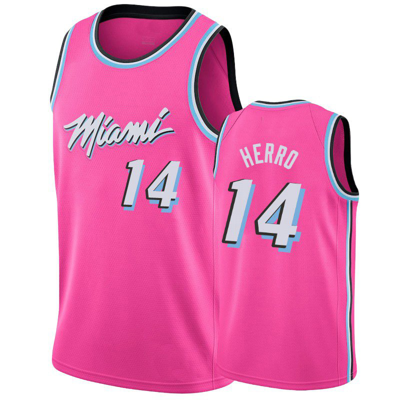 Sheshow Men's Miami Heat Tyler Herro Earned Jersey Pink