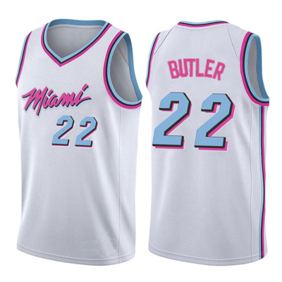 Sheshow Men's Miami Heat Jimmy Butler City Edition Jersey In White