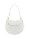 Bottega Veneta Gemelli Small Intrecciato Shoulder Bag In White-m Brass