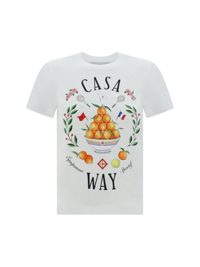 Casablanca Casa Way Printed Jersey T-shirt In White