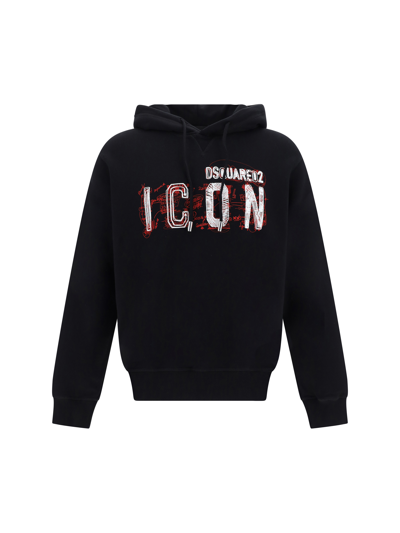 Dsquared2 Dsquared "icon" Scribble Cool Fit Sweatshirt In Black