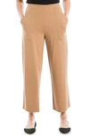 Max Studio Ponte Crop Wide Leg Pull-on Pants In Camel