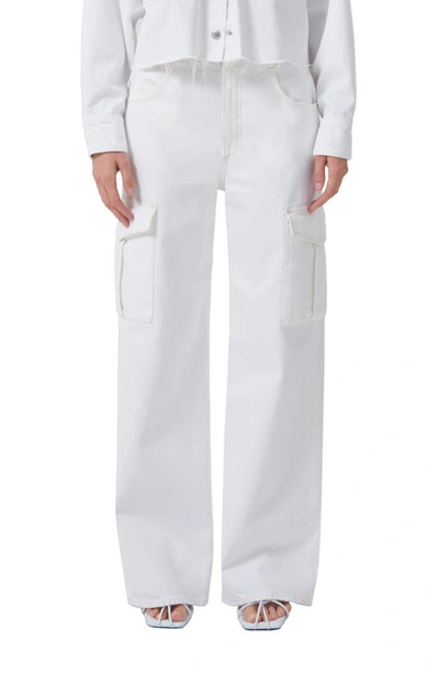 Agolde Minka Organic Cotton Cargo Denim In Milkshake