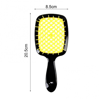 Sheshow Fluffy Shape Comb Mesh Comb Wide Teeth Air Cushion Comb Massage Anti-static Hairbrush Salon Hair Car In Yellow