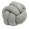 FURN BOUCLE FLEECE KNOTTED THROW PILLOW- SILVER