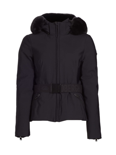 Goldbergh Women's Hida Belted Hood Shell Ski Jacket In Black