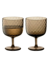 Lsa Dapple 2-piece Wine Glass Set In Earth Brown