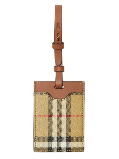 Burberry Check Luggage Tag In Archive Beige