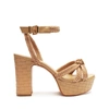 Schutz Women's Kathleen Almond Toe Woven High Heel Platform Sandals In Light Beige