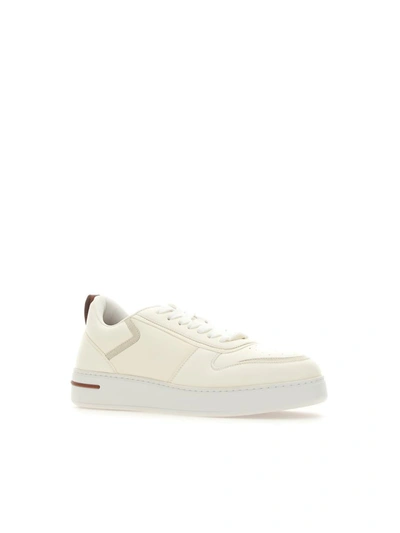 Loro Piana Men's Newport 2.0 Leather Low-top Sneakers In White