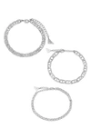 Sterling Forever Anchor Chain Bracelet Set In Silver