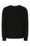 Polo Ralph Lauren Cable Knit Crew Neck Sweater In Black