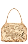 Stella Mccartney Falabella Mini Sequins Crossbody Bag In Gold
