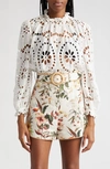 ZIMMERMANN LEXI EMBROIDERED EYELET TOP